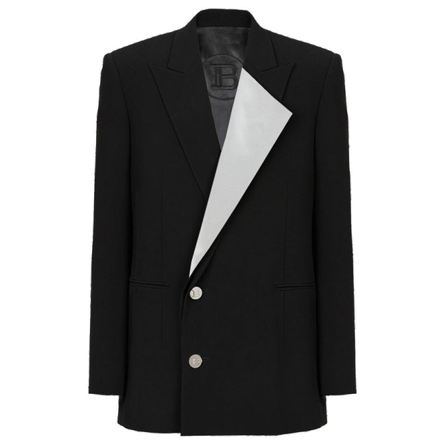 Balmain Black Viscose Women Blazer Balmain