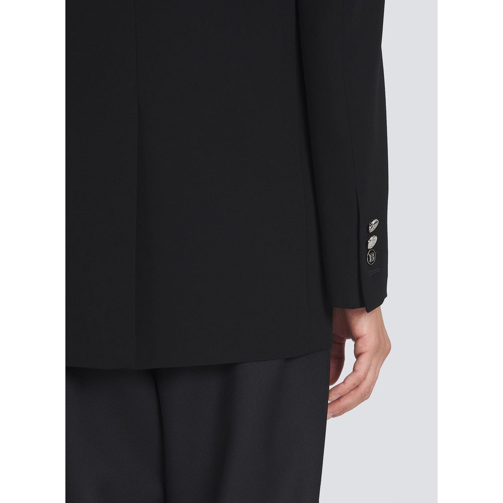 Balmain Black Viscose Women Blazer Balmain