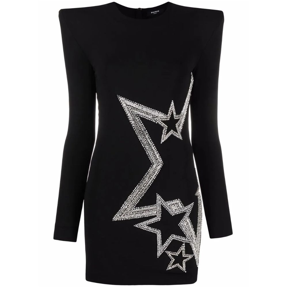 Balmain Black Viscose Dress Balmain