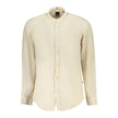 Hugo Boss Beige Linen Men Shirt Hugo Boss