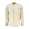 Hugo Boss Beige Linen Men Shirt Hugo Boss