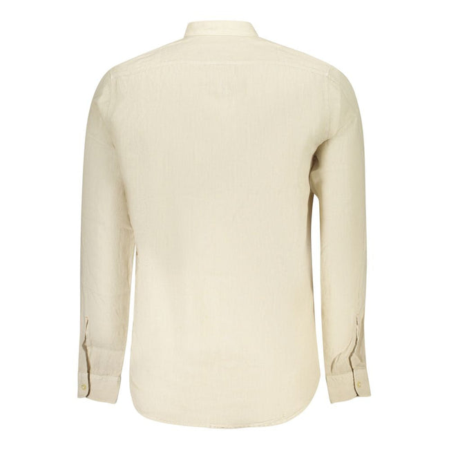 Hugo Boss Beige Linen Men Shirt Hugo Boss
