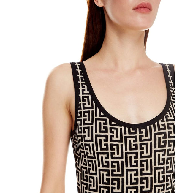 Balmain Black Wool Women Bodysuit Balmain