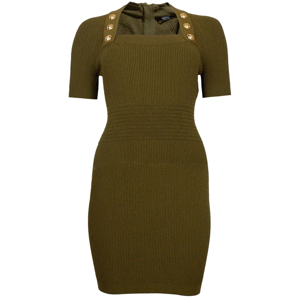Balmain Green Viscose Women T-Shirt Dress Balmain