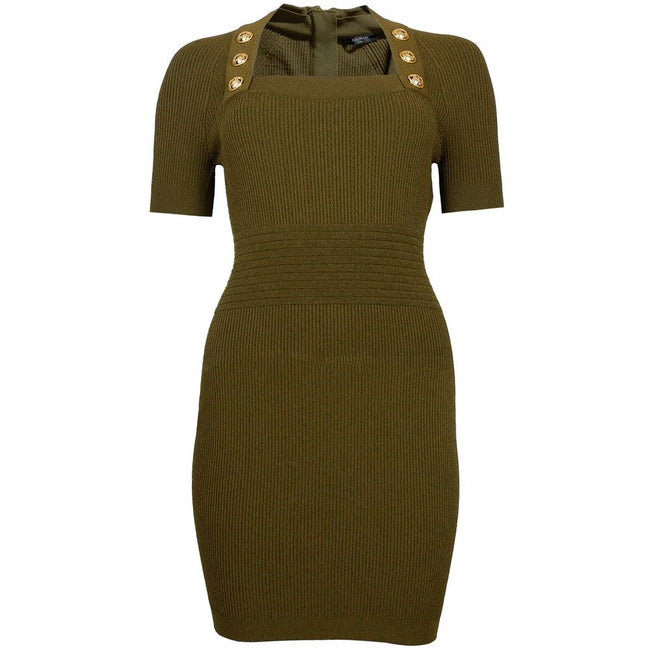 Balmain Green Viscose Women T-Shirt Dress Balmain