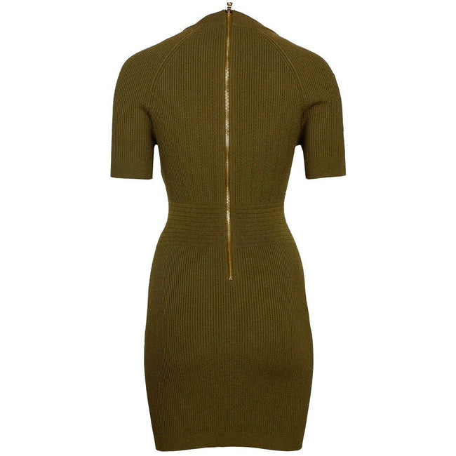 Balmain Green Viscose Women T-Shirt Dress Balmain
