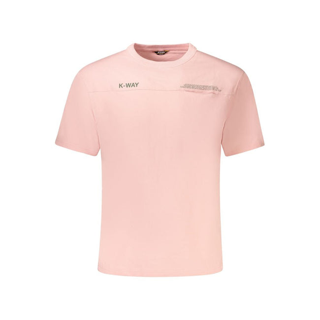 K-WAY Pink Cotton Men T-Shirt K-WAY