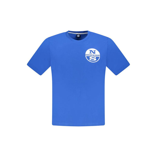 North Sails Blue Cotton Men T-Shirt North Sails