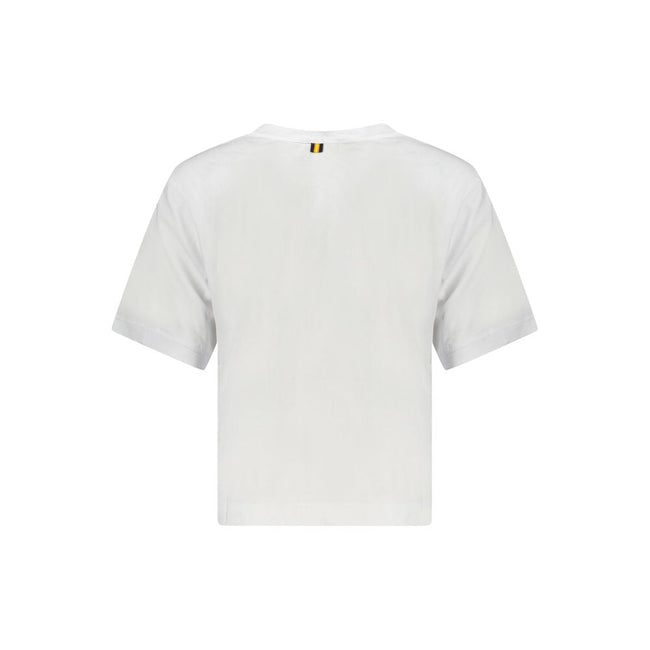 K-WAY White Cotton Women T-Shirt K-WAY