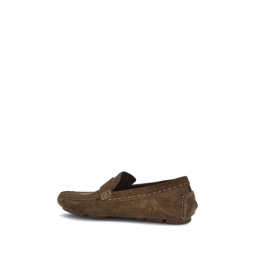 Fendi Brown Rubber Slip-On Loafers Fendi