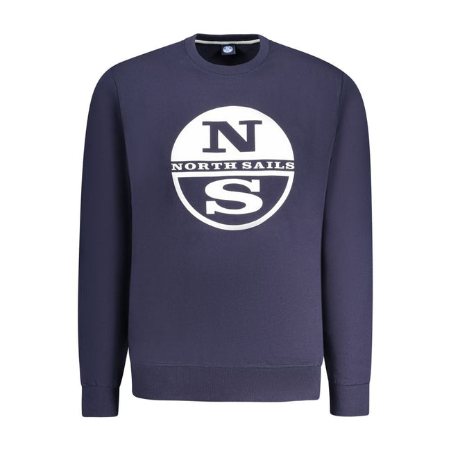 North Sails Blue Cotton Men Sweatshirt North Sails
