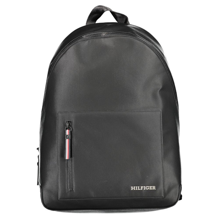 Tommy Hilfiger Black Polyurethane Men's Backpack Tommy Hilfiger