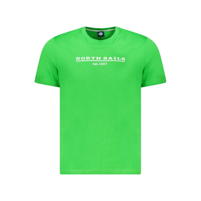North Sails Green Cotton Men T-Shirt North Sails