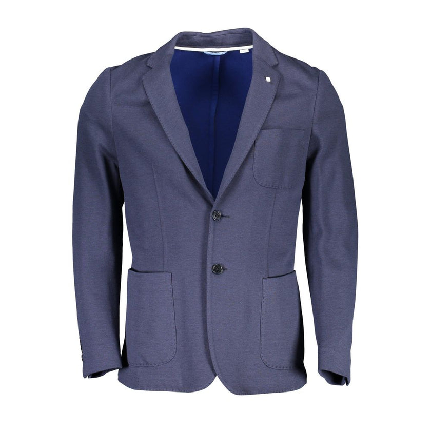 Gant Blue Cotton Men Jacket Gant