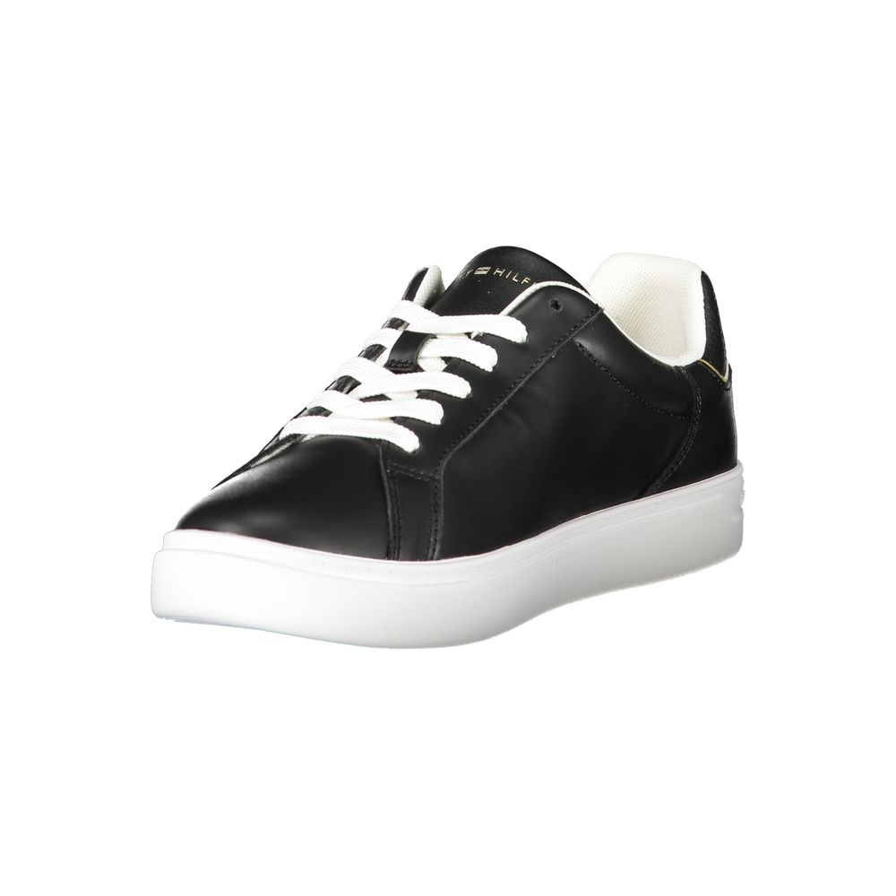 Tommy Hilfiger Black Leather Women Sneaker Tommy Hilfiger
