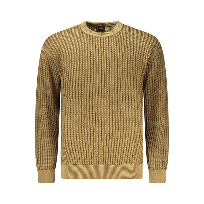 Hugo Boss Brown Cotton Men Sweater Hugo Boss