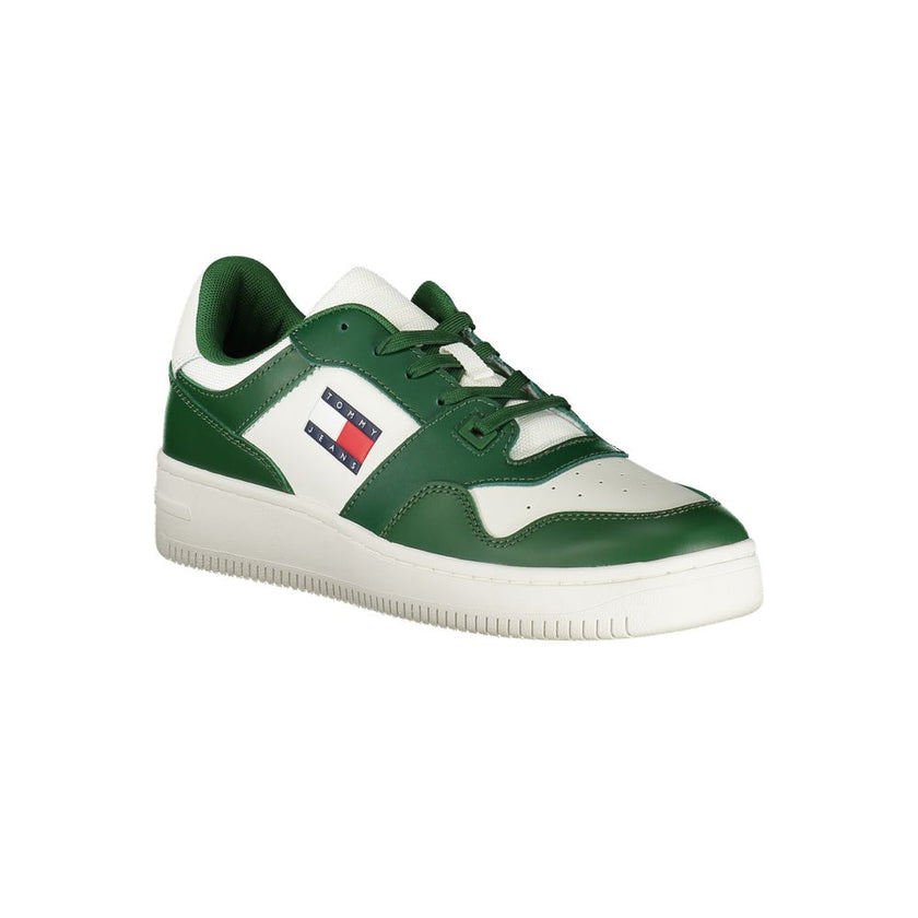 Tommy Hilfiger Green Leather Men Sneaker Tommy Hilfiger