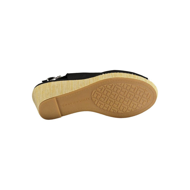 Tommy Hilfiger Black Cotton Women Sandal Tommy Hilfiger