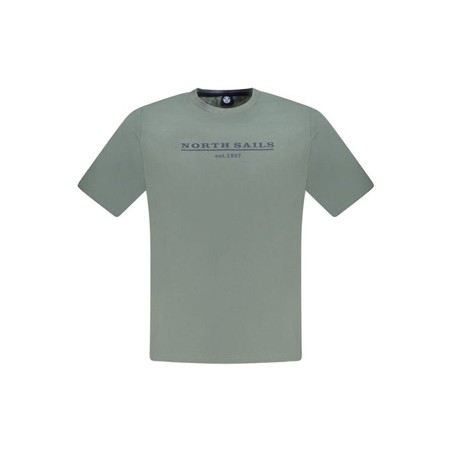 North Sails Green Cotton Men T-Shirt North Sails