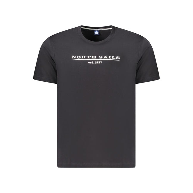 North Sails Black Cotton Men T-Shirt North Sails