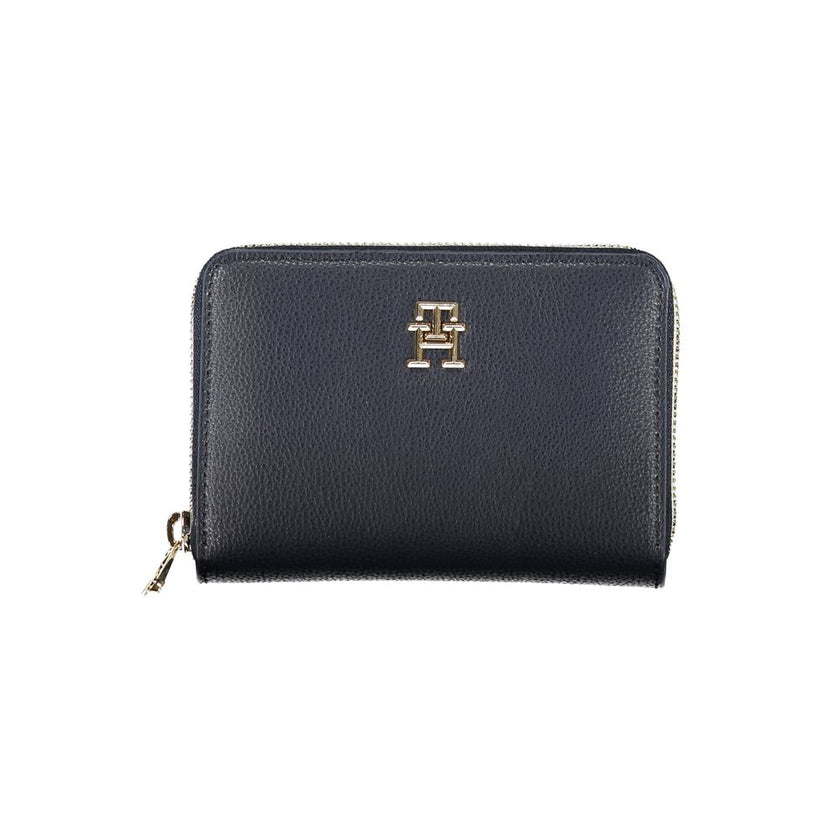 Tommy Hilfiger Sleek Blue Multipurpose Wallet with Zip Closure Tommy Hilfiger