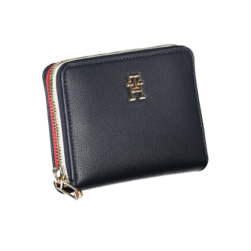 Tommy Hilfiger Sleek Blue Multipurpose Wallet with Zip Closure Tommy Hilfiger