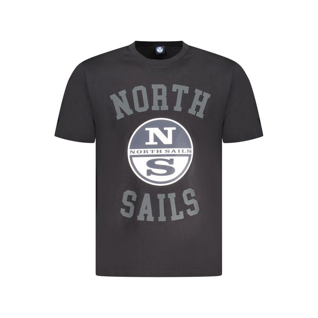 North Sails Black Cotton Men T-Shirt North Sails