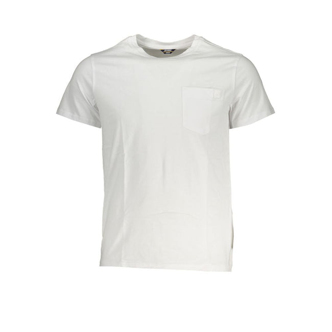 K-WAY Elegant White Cotton T-Shirt with Pocket Detail K-WAY