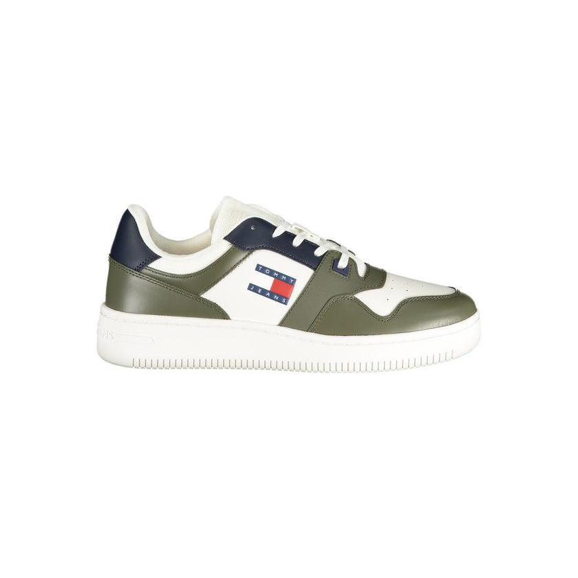 Tommy Hilfiger Green Leather Men Sneaker Tommy Hilfiger