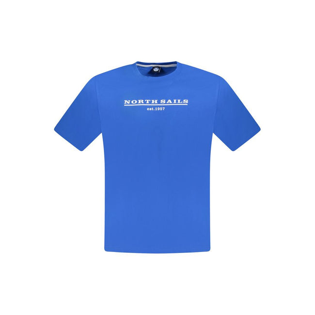 North Sails Blue Cotton Men T-Shirt North Sails