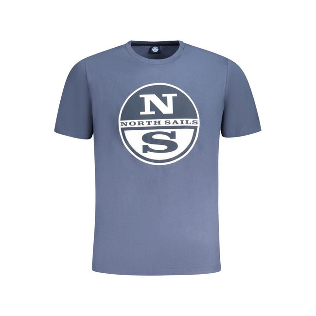 North Sails Blue Cotton Men T-Shirt North Sails