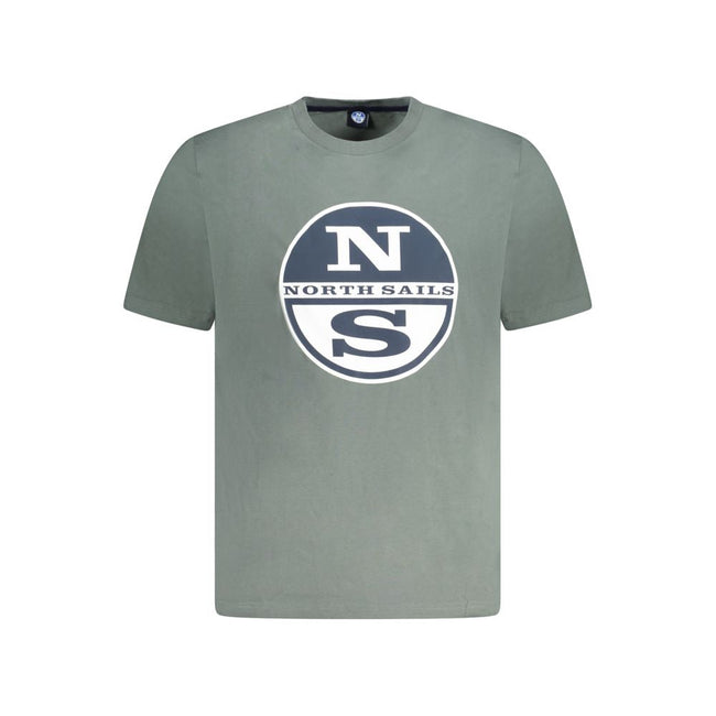 North Sails Green Cotton Men T-Shirt North Sails