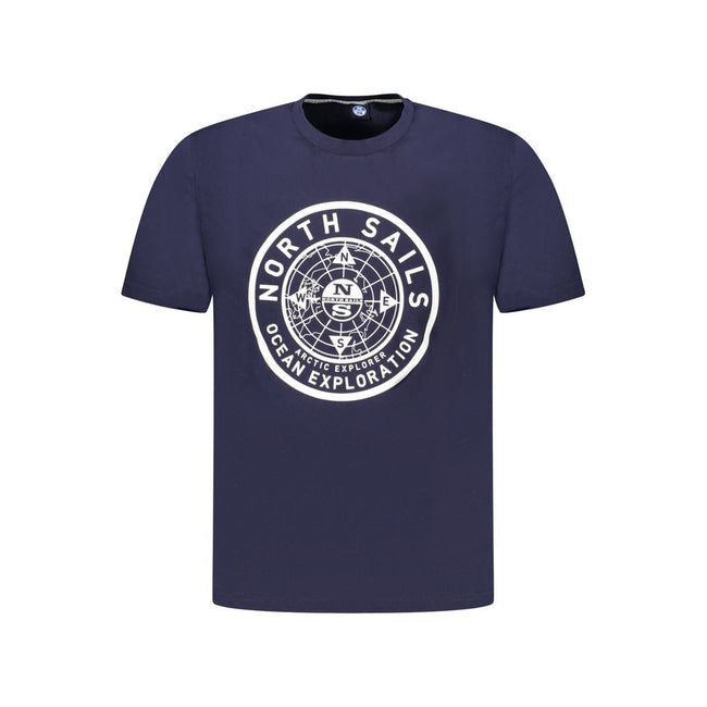 North Sails Blue Cotton Men T-Shirt North Sails