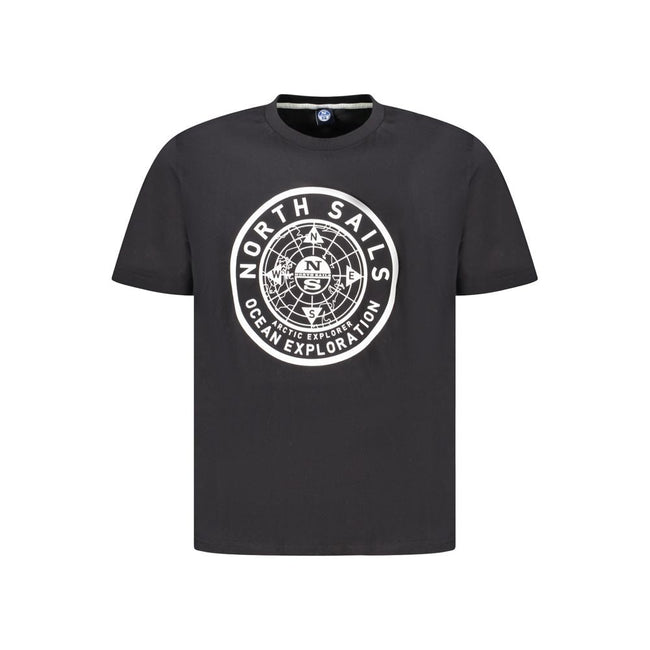 North Sails Black Cotton Men T-Shirt North Sails