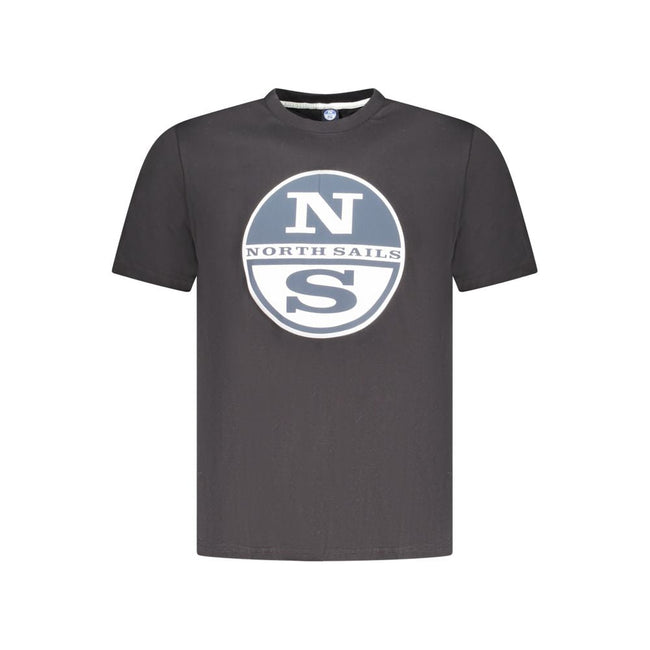 North Sails Black Cotton Men T-Shirt North Sails