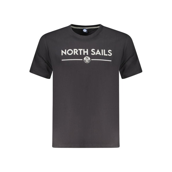 North Sails Black Cotton Men T-Shirt North Sails