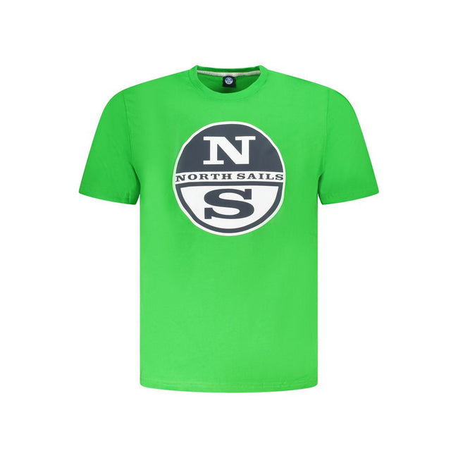 North Sails Green Cotton Men T-Shirt North Sails
