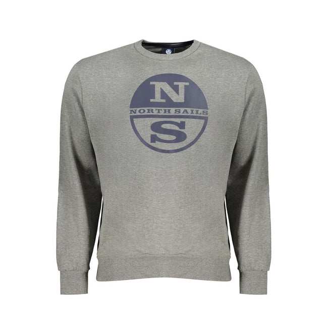 North Sails Gray Cotton Men Sweater North Sails