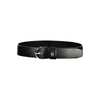 Tommy Hilfiger Chic Black Leather Belt with Metal Buckle Tommy Hilfiger