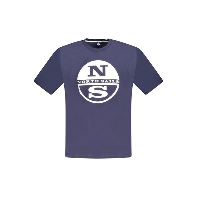 North Sails Blue Cotton Men T-Shirt North Sails