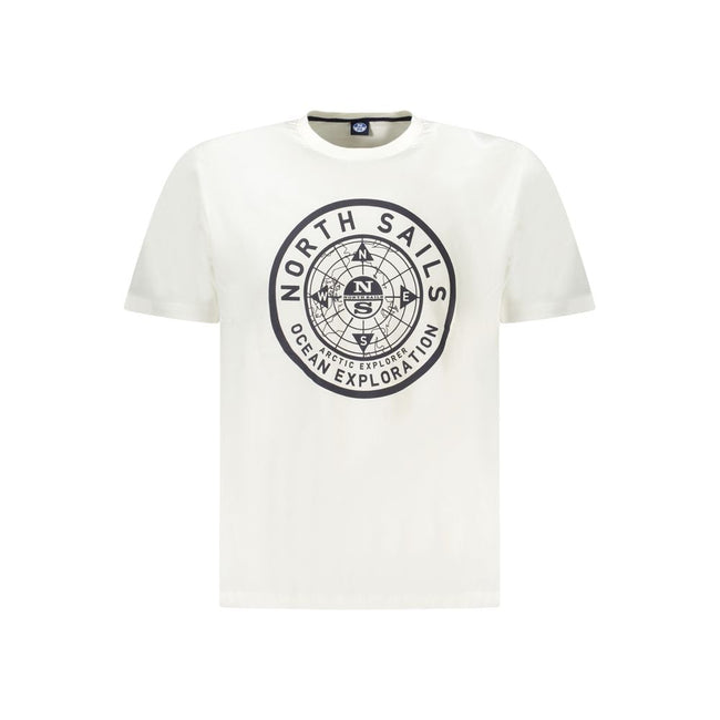 North Sails White Cotton Men T-Shirt North Sails