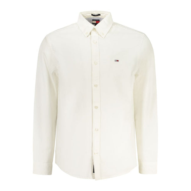 Tommy Hilfiger White Cotton Men Shirt Tommy Hilfiger
