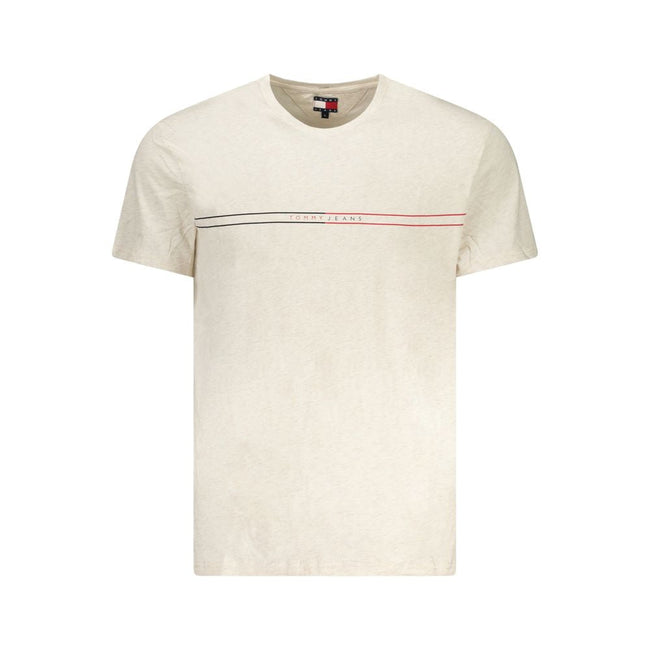 Tommy Hilfiger Beige Cotton Men T-Shirt Tommy Hilfiger