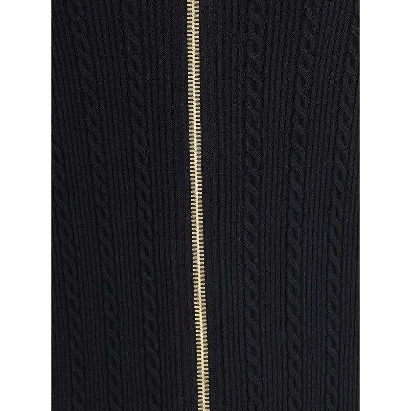 Balmain Gold Viscose Midi Skirt Balmain