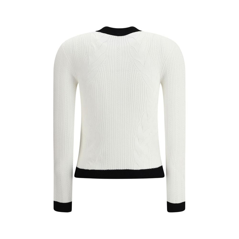Balmain White Viscose Cardigan Balmain