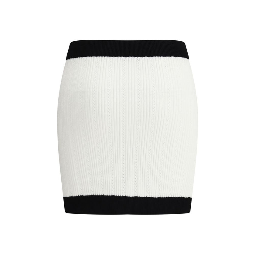 Balmain White Viscose Mini Skirt Balmain