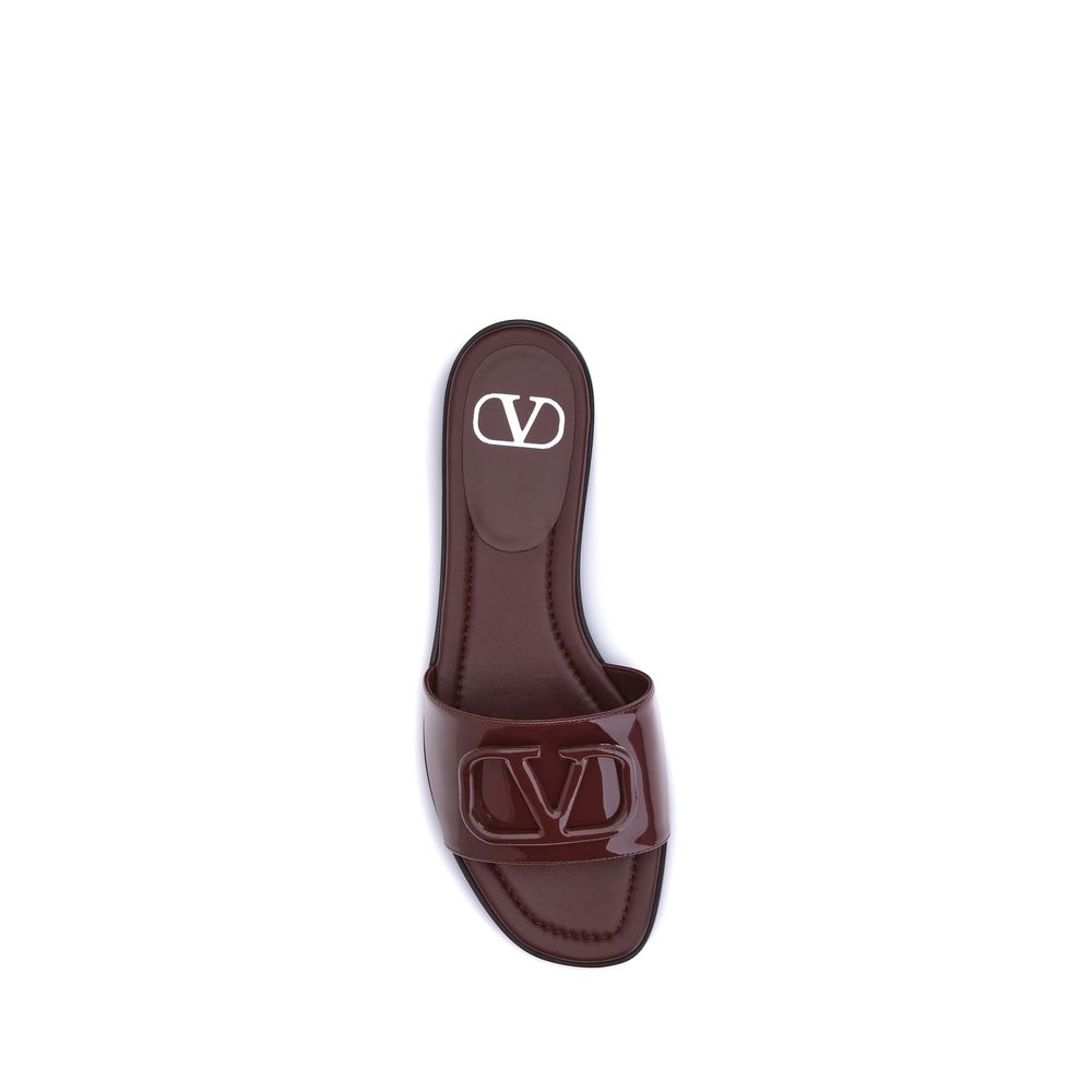Valentino Garavani Patent leathe VLogo slide Sandals Valentino Garavani