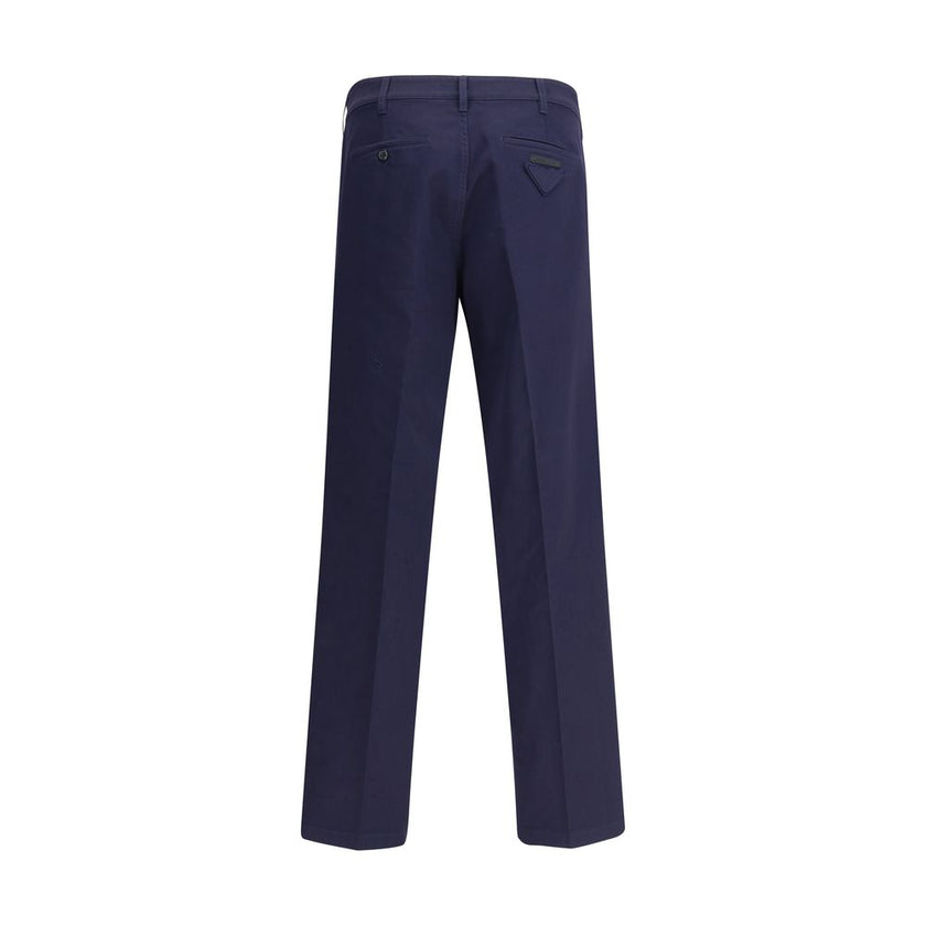 Prada Blue Cotton Chino Pants Prada