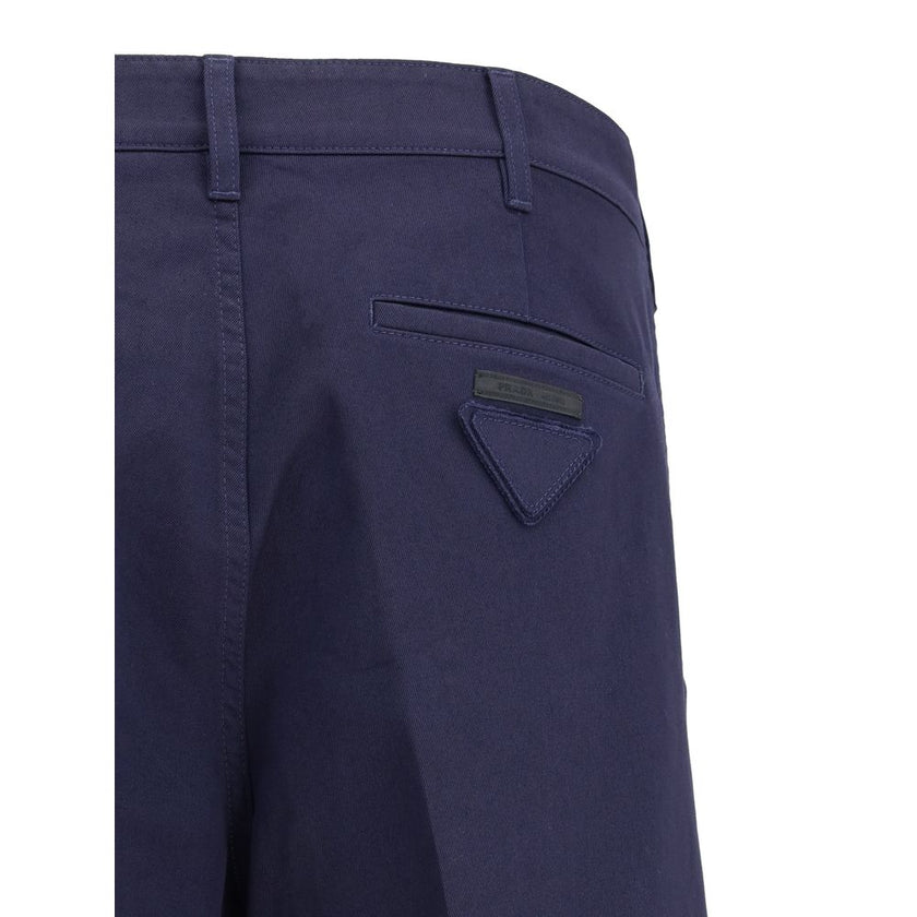 Prada Blue Cotton Chino Pants Prada
