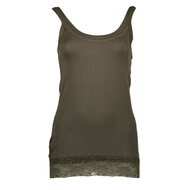 Silvian Heach Green Cotton Women Tank Silvian Heach